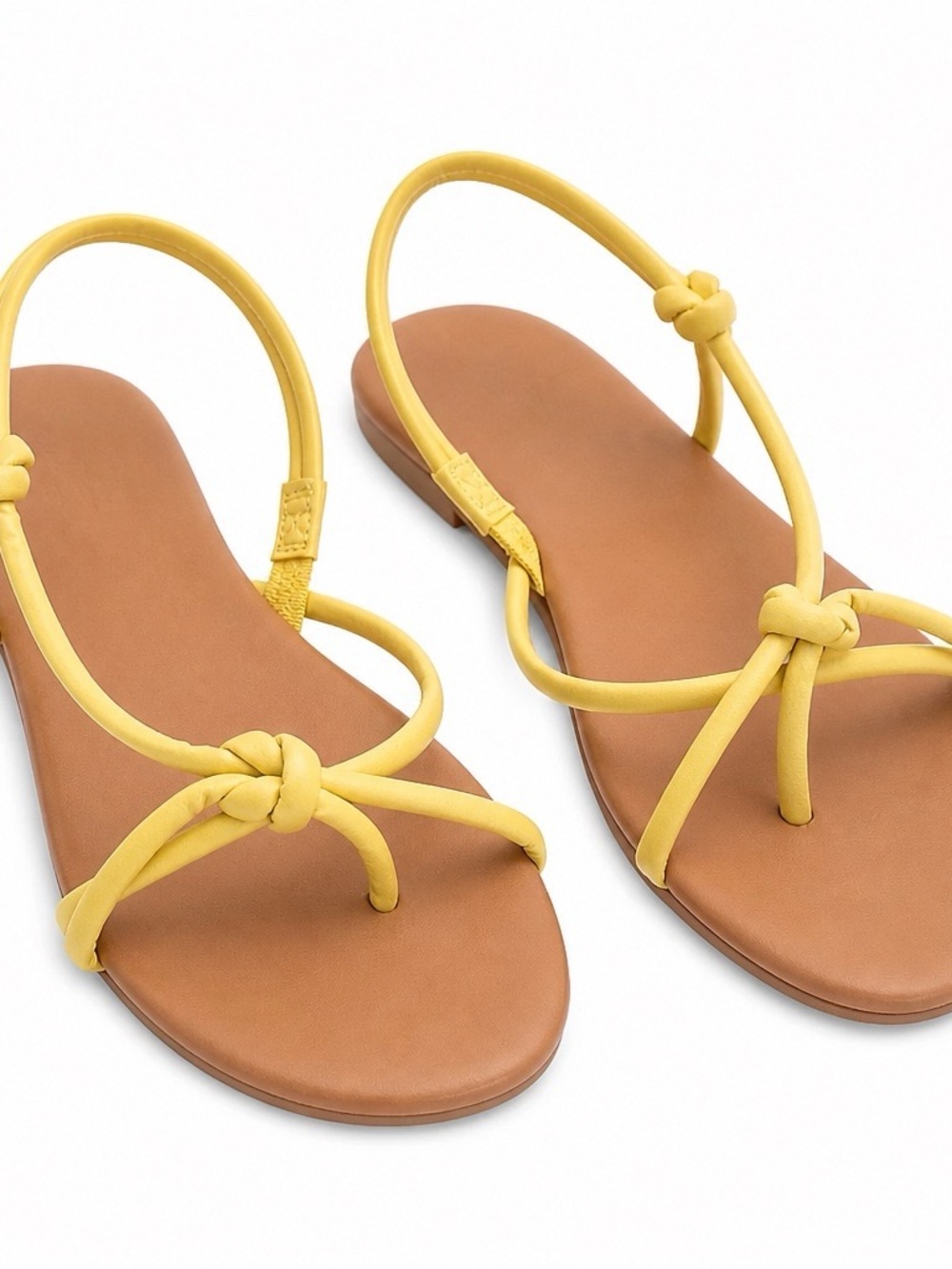 Universal Thread Yellow Knotted Strap Flat Sandals Size 7.5